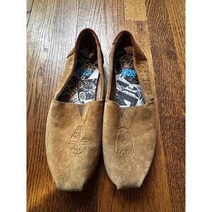TOMS Star Wars Chewbacca Millennium Falcon Suede Alpargata Shoes Womens 7 Tan